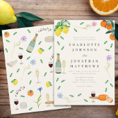 Boho Chic Citrus Rustic Summer Wedding Einladung