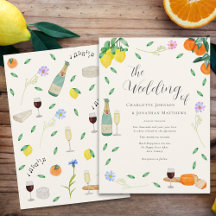 Boho Chic Citrus Wildblume Summer Wedding