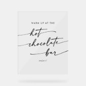 Boho Chic Clear Acrylic Wedding Hot Chocolate Bar Acrylschild (Vorderseite)