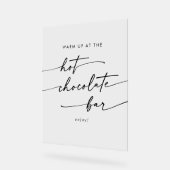 Boho Chic Clear Acrylic Wedding Hot Chocolate Bar Acrylschild (Winkel)