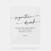 Boho Chic Clear Acrylic Wedding Signature Drink Acrylschild (Vorderseite)