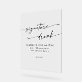 Boho Chic Clear Acrylic Wedding Signature Drink Acrylschild (Winkel)