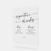 Boho Chic Clear Acrylic Wedding Signature Drinks Acrylschild (Winkel)