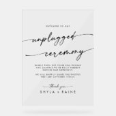 Boho Chic Clear Akryllische Hochzeit Unplugged Zer Acrylschild (Vorderseite)