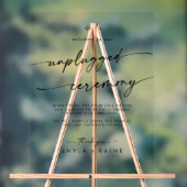 Boho Chic Clear Akryllische Hochzeit Unplugged Zer Acrylschild (Neutral)