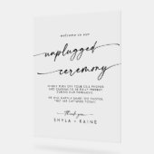 Boho Chic Clear Akryllische Hochzeit Unplugged Zer Acrylschild (Winkel)