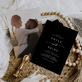 Boho Chic COLOR EDITABLE Lässige Foto Hochzeit Einladung