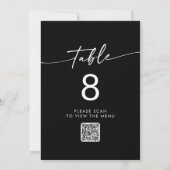 Boho Chic COLOR EDITABLE QR-Tischnummern Einladung (Rückseite)