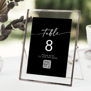 Boho Chic COLOR EDITABLE QR-Tischnummern Einladung
