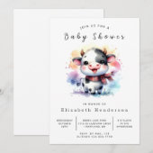 Boho Chic Cow Baby Dusche Einladung (Vorne/Hinten)