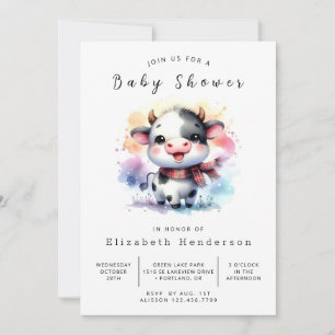 Boho Chic Cow Baby Dusche Einladung
