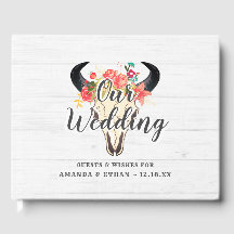 Boho Chic Cow Skull Floral Rustic Wedgram