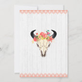 Boho Chic Cow Skull Geburtstagsparty Einladung (Rückseite)