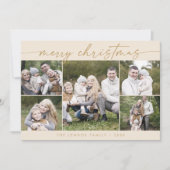 Boho Chic Cream Gold Foto Boho Frohe Weihnachten (Vorderseite)