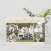 Boho Chic Cream Gold Foto Boho Frohe Weihnachten (Stehend Vorderseite)