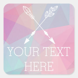 Boho Chic Crossed Arrows Pastell Polygonal Bohemis Quadratischer Aufkleber