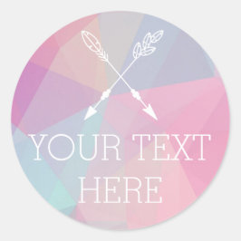 Boho Chic Crossed Arrows Pastell Polygonal Bohemis Runder Aufkleber