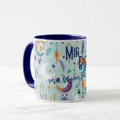 Boho Chic Custom Tasse mit Himmelsmotiven (Vorderseite Links)
