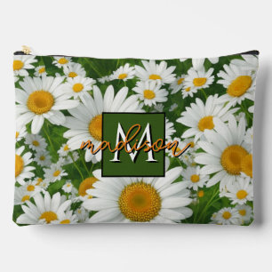 Boho chic daisme Muster weiß Blumen personalisiere Zubehörtasche