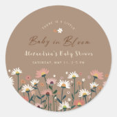 Boho Chic Daisy Baby in Bloom Shower Sticker (Vorderseite)