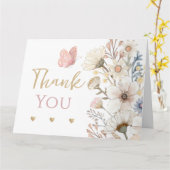 Boho Chic Danke-Karte Karte (Gelbe Blume)