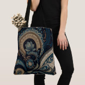 Boho Chic Dark Blue Paisley Pattern Tasche (Von Nahem)