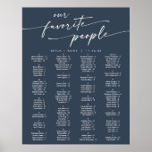 Boho Chic Dark Navy Blue Printable Seekarte Poster (Vorne)