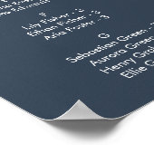 Boho Chic Dark Navy Blue Printable Seekarte Poster (Ecke)