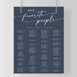 Boho Chic Dark Navy Blue Printable Seekarte Poster