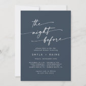 Boho Chic Dark Navy Blue Probe Dinner lädt ein Einladung (Vorderseite)