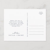 Boho Chic Dark Navy Blue Wedding Foto Vielen Dank Postkarte (Rückseite)