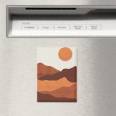 Boho Chic Desert Mountains Landschaft Abstrakt Magnet (In Situ (Geschirrspüler))