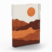 Boho Chic Desert Mountains Landschaft Fotoblock (Links)
