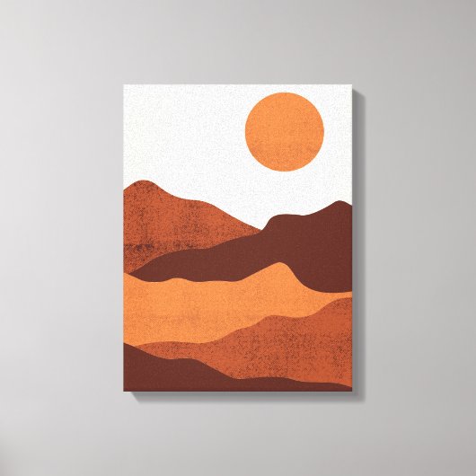 Boho Chic Desert Mountains Landschaft Leinwanddruck (Vorderseite)