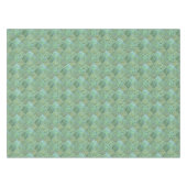 Boho Chic Diamond Patchwork Aquamarine Seeafoam Tischdecke (Vorderseite (Horizontal))