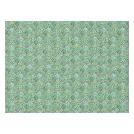 Boho Chic Diamond Patchwork Aquamarine Seeafoam Tischdecke (Vorderseite (Horizontal))