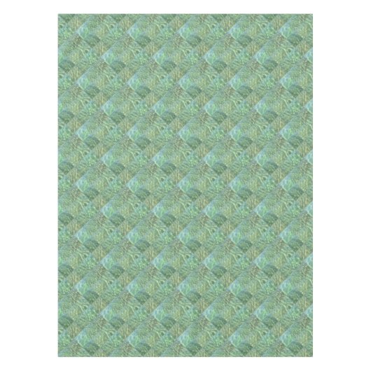 Boho Chic Diamond Patchwork Aquamarine Seeafoam Tischdecke (Vorderseite)
