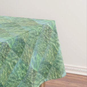 Boho Chic Diamond Patchwork Aquamarine Seeafoam Tischdecke