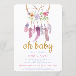 Boho-Chic-Dreamcatcher-Baby-Shower-Einladung Einladung