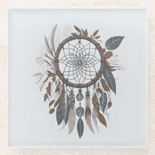 Boho Chic Dreamcatcher Earthy Toned Infarm Glasuntersetzer