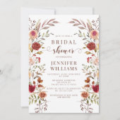 Boho Chic Dried Flowers Fall Autumn Bridal Shower Einladung (Vorderseite)