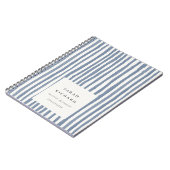 Boho Chic Dunstblaues Wasserfarbe Handgezeichnete  Notizblock (Linke Seite)