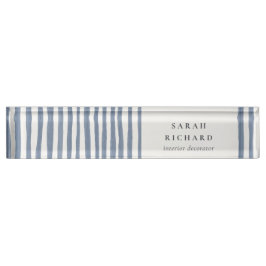 Boho Chic Dunstelblau Aquarell Handgezeichnete Str Namensplakette