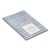 Boho Chic Dunstelblau Aquarell Handgezeichnete Str Notizblock (Rechte Seite)