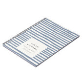 Boho Chic Dunstelblau Aquarell Handgezeichnete Str Notizblock (Linke Seite)