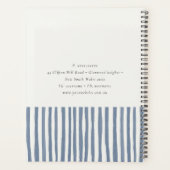 Boho Chic Dunstelblau Aquarell Handgezeichnete Str Planer (Rückseite)