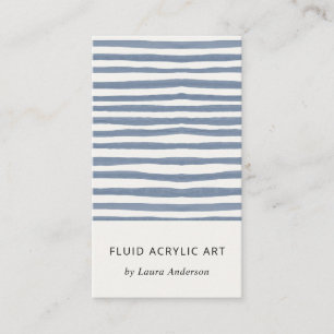 Boho Chic Dunstelblau Aquarell Handgezeichnete Str Visitenkarte