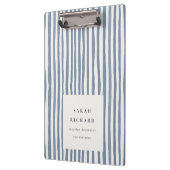 Boho Chic Dusky Blue Watercolor Hand Drawn Strips Klemmbrett (Links)