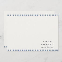 Boho Chic Dusky Blue Watercolor Hand Drawn Strips Mitteilungskarte