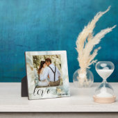 Boho Chic Dusty Blue Gold Foto Plaque Fotoplatte (InSitu)